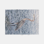 Couverture Polaire Bleu Héron blanc polaire (Devant (Horizontal))