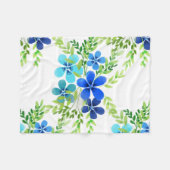 Couverture Polaire Bleu Infini Oubliez Moi Pas Fleurs (Devant (Horizontal))