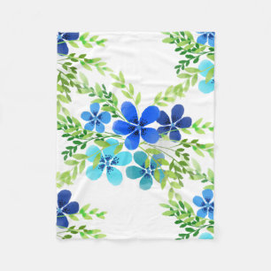 Couverture Polaire Bleu Infini Oubliez Moi Pas Fleurs