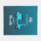 Couverture Polaire Bleu inspiré Ombre de citation de la vie (Devant (Horizontal))