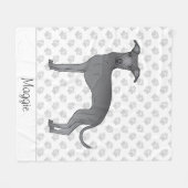 Couverture Polaire Bleu Italien Greyhound Dessin Chien Avec Un Nom (Devant (Horizontal))