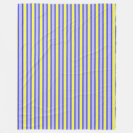 Couverture Polaire Bleu, Jaune, Bleu, Rayures (Devant)