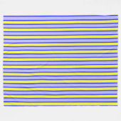 Couverture Polaire Bleu, Jaune, Bleu, Rayures (Devant (Horizontal))