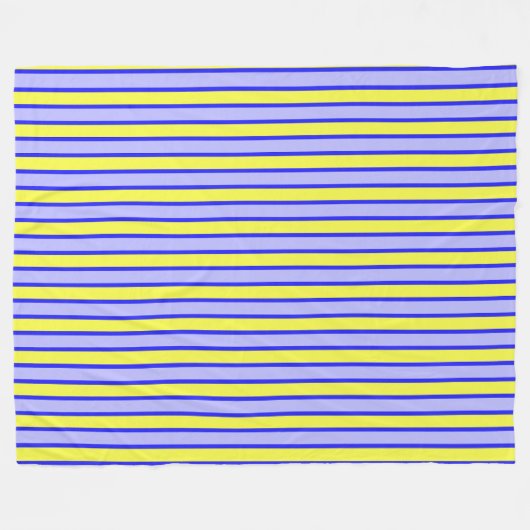 Couverture Polaire Bleu, Jaune, Bleu, Rayures (Devant (Horizontal))