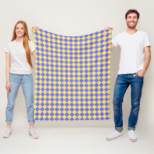 Couverture Polaire Bleu Jaune Gris
