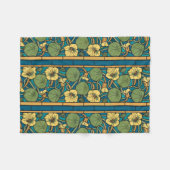 Couverture Polaire Bleu jaune Nasturtium Fleur Nouveau Motif (Devant (Horizontal))