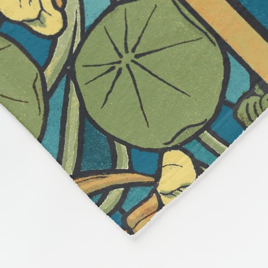 Couverture Polaire Bleu jaune Nasturtium Fleur Nouveau Motif (Coin)