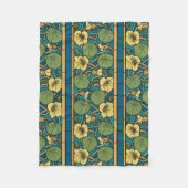 Couverture Polaire Bleu jaune Nasturtium Fleur Nouveau Motif (Devant)