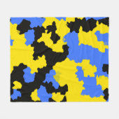 Couverture Polaire Bleu Jaune Noir Conception abstraite (Devant (Horizontal))