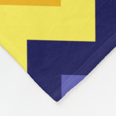 Couverture Polaire Bleu Jaune Or Chevrons Moyenne polaire Blanche (Coin)