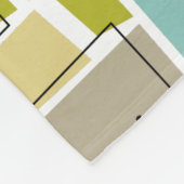 Couverture Polaire Bleu jaune rétro Carrés Abstraits milieu du siècle (Coin)