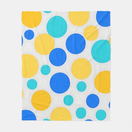 Couverture Polaire Bleu Jaune Turquoise Points (Devant)