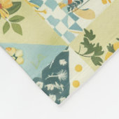 Couverture Polaire Bleu Jaune Vert Courtepoint Patchwork Gingham Flor (Coin)