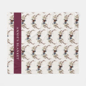 Couverture Polaire bleu marine bordeaux élégant bois élégant (Devant (Horizontal))