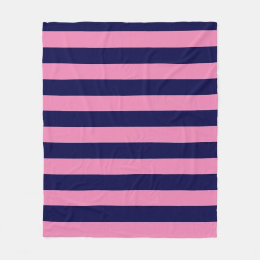 Couverture Polaire Bleu marine et rose clair (Devant)