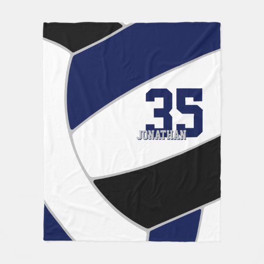 Couverture Polaire bleu marine noir géant volleyball (Devant)