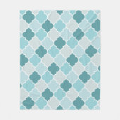 Couverture Polaire Bleu Marocain Trellis, Lattes, Quatrefoil (Devant)