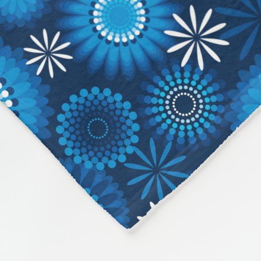 Couverture Polaire Bleu moderne géométrique (Coin)