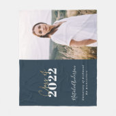 Couverture Polaire bleu moderne script grad multi photo classe de 202 (Devant)