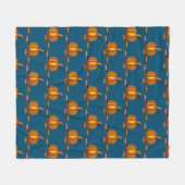 Couverture Polaire Bleu moderne | Thanksgiving | CITROUILLE (Devant (Horizontal))