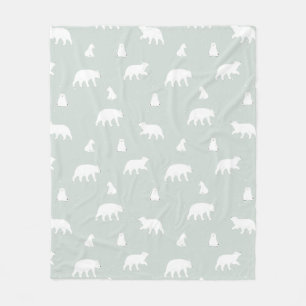 Couverture Polaire Bleu Motif de neige de l'ours polaire