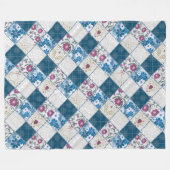 Couverture Polaire Bleu motif rustique à la mode de déchirures de ti (Devant (Horizontal))