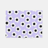 Couverture Polaire Bleu Noir Blanc Tropical Floral Printemps Botaniqu (Devant (Horizontal))