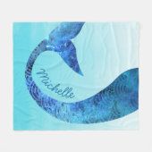 Couverture Polaire Bleu nommé fait sur commande de demi d'amusement (Devant (Horizontal))