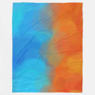 Couverture Polaire bleu orange