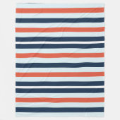 Couverture Polaire Bleu, orange et blanc (Devant)