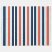 Couverture Polaire Bleu, orange et blanc (Devant (Horizontal))