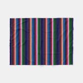 Couverture Polaire Bleu, Orange, Rose Chaud, Vert, Sarape Mexicaine (Devant (Horizontal))
