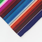 Couverture Polaire Bleu, Orange, Rose Chaud, Vert, Sarape Mexicaine (Coin)