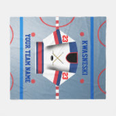 Couverture Polaire Bleu | patinoire rouge | Joueur Jersey (Devant (Horizontal))