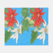 Couverture Polaire Bleu Poinsettias (Devant (Horizontal))