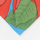 Couverture Polaire Bleu Poinsettias (Coin)