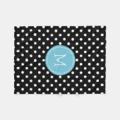 Couverture Polaire Bleu Polkadot Blanc Et Noir (Devant (Horizontal))