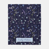 Couverture Polaire Bleu pourpre joli Fleur sauvage motif floral (Devant)