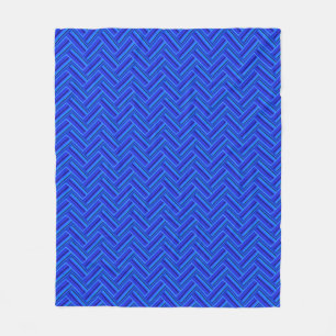 Couverture Polaire Bleu rayures double motif