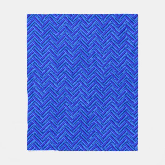 Couverture Polaire Bleu rayures double motif (Devant)