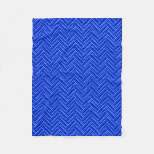 Couverture Polaire Bleu rayures double motif (Devant)