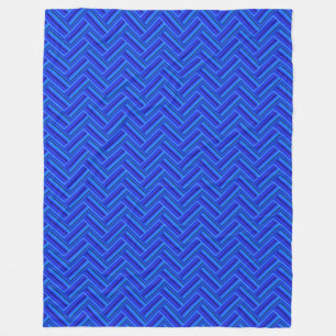 Couverture Polaire Bleu rayures double motif