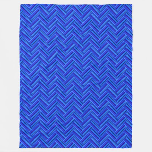 Couverture Polaire Bleu rayures double motif (Devant)