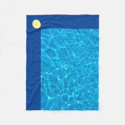 Couverture Polaire Bleu Réflexion/Jaune Spot Toison Blanche (Devant)
