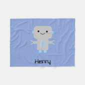 Couverture Polaire Bleu robot caricature (Devant (Horizontal))