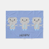 Couverture Polaire Bleu robot caricature (Devant (Horizontal))