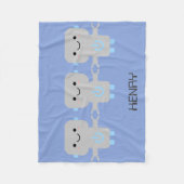 Couverture Polaire Bleu robot caricature (Devant)