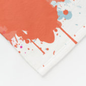 Couverture Polaire Bleu rose orange Abstrait Peinture (Coin)