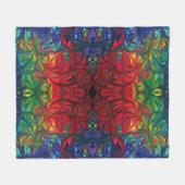 Couverture Polaire Bleu rouge Abstrait (Devant (Horizontal))