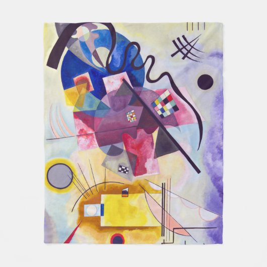Couverture Polaire Bleu rouge jaune, Kandinsky sauvage (Devant)